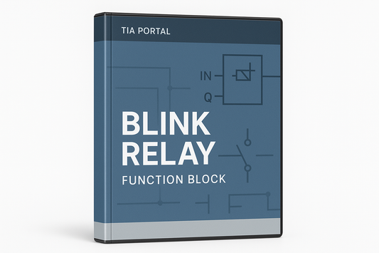 Es ist ein FB Baustein aus Tia Portal ".Blink Relais" es wird ein echter .Blink Relais damit Simuliert es soll als Box oder CD hülle ähnlichem dargestellt da es nur als Download ja verfügbar ist Siemens LOGO Schrift weglassen gerne auf englich 