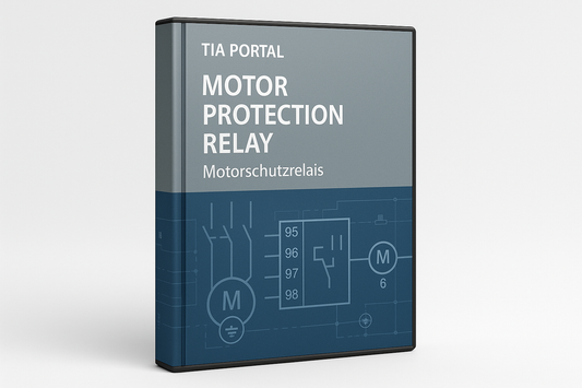 Es ist ein FB Baustein aus Tia Portal "Motorschutzrelais" es wird ein echter Motorschutzrelais damit Simuliert es soll als Box oder CD hülle ähnlichem dargestellt da es nur als Download ja verfügbar ist Siemens LOGO Schrift weglassen gerne auf englich 