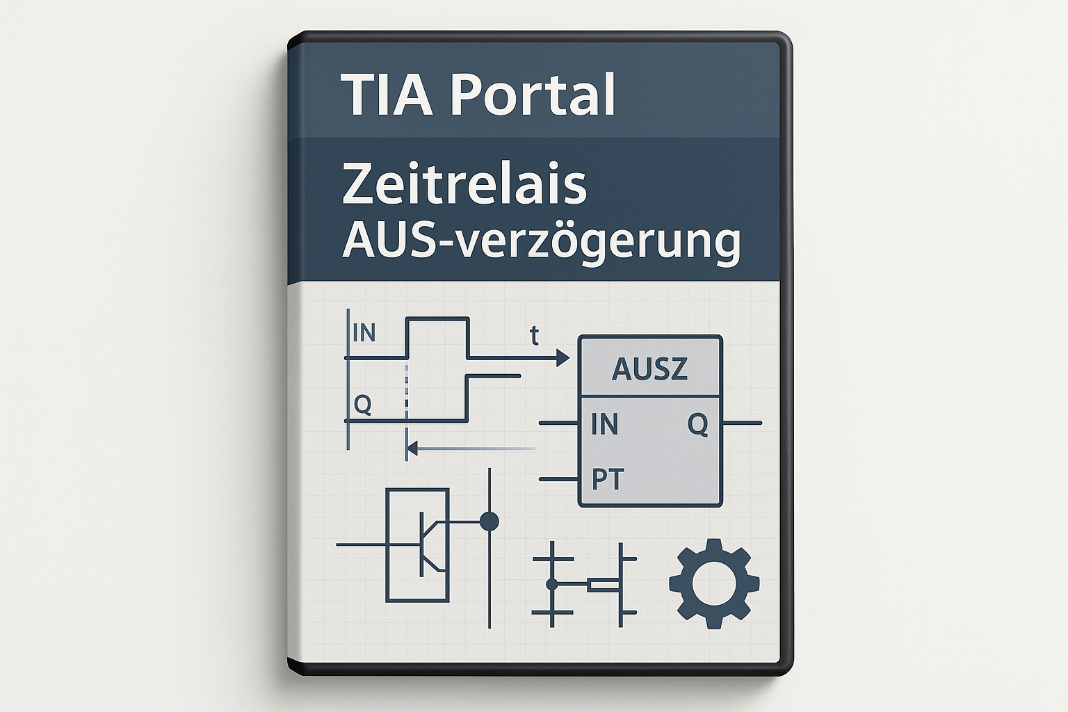 Es ist ein FB Baustein aus Tia Portal "Zeitrelais AUS-verzögerung" es wird ein echter Zeitrelais AUS-verzögerung damit Simuliert es soll als Box oder CD hülle ähnlichem dargestellt da es nur als Download ja verfügbar ist Siemens LOGO Schrift weglassen