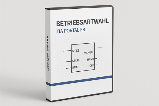 Es soll ein weisen hintergund sein und eine Box form wie eine DVD software box für einen FB Baustein "Betriebsartwahl! für Tia Portal "Siemens logo oder name darf nicht verwendet werden" an der seite dan www.plc-code.com kein DVD zeichen oder so auch keine SOftware als wort