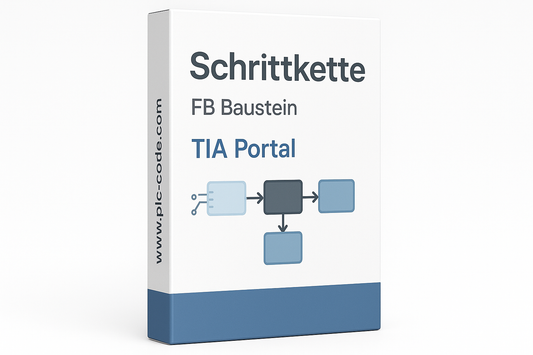 Es soll ein weisen hintergund sein und eine Box form wie eine DVD software box für einen FB Baustein "Schrittkette"! für Tia Portal "Siemens logo oder name darf nicht verwendet werden" an der seite dan www.plc-code.com kein DVD zeichen oder so auch keine SOftware als wort