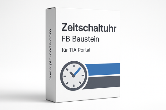Es soll ein weisen hintergund sein und eine Box form wie eine DVD software box für einen FB Baustein "Zeitschaltuhr"! für Tia Portal "Siemens logo oder name darf nicht verwendet werden" an der seite dan www.plc-code.com kein DVD zeichen oder so auch keine SOftware als wort